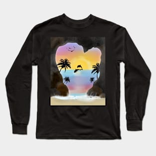 Dolphins sunset Long Sleeve T-Shirt